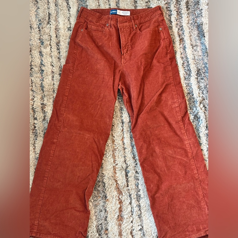 Old Navy Women's Wide Leg Pants - Rust Orange